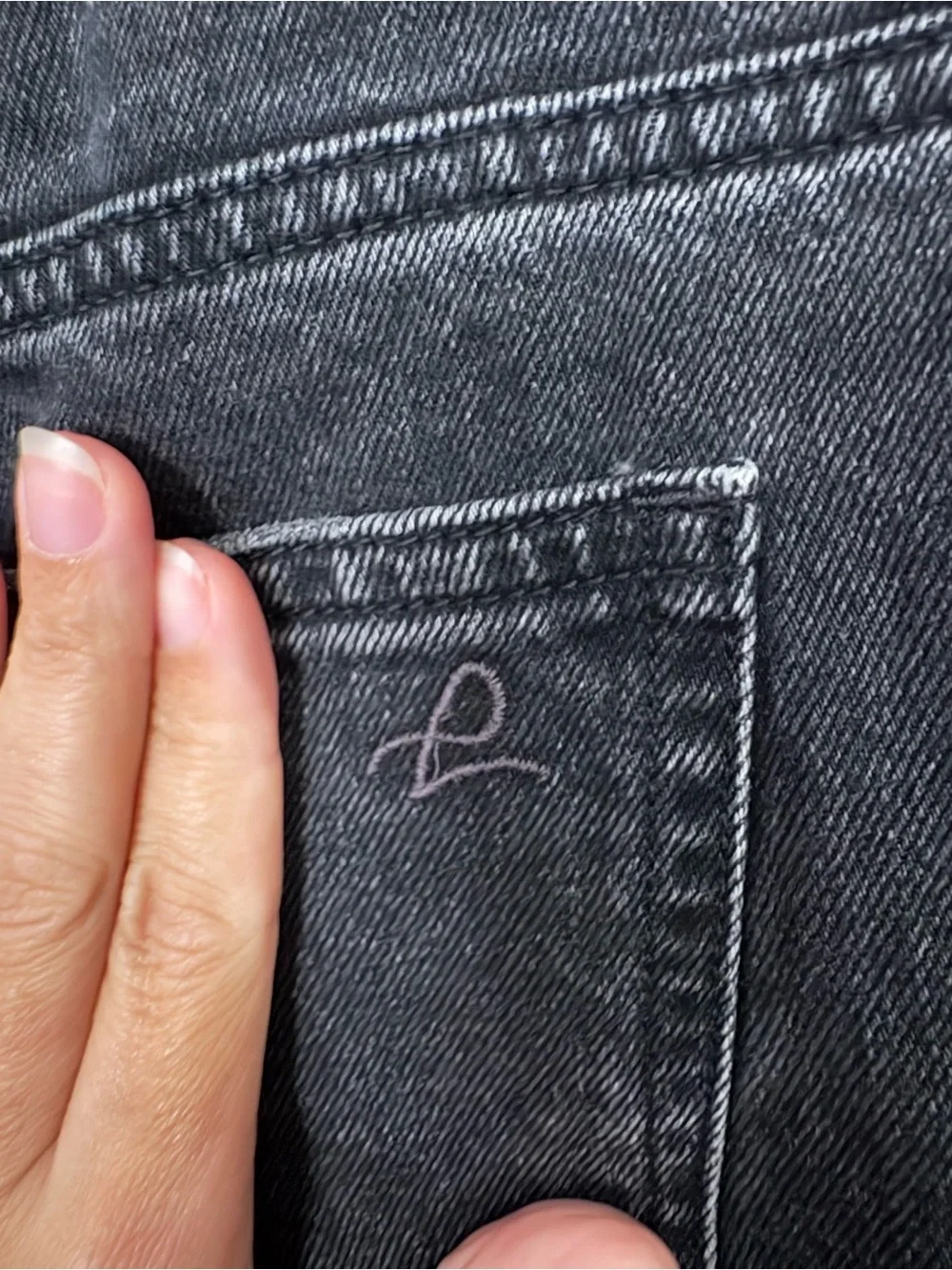 DL1961 Hepburn Wide Leg Jeans 32 High Rise 100% Cotton Black Denim Distressed - Picture 9 of 14